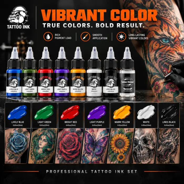 New Tattoo Ink B002  8-Color Pigment Set 20ml Easy Apply