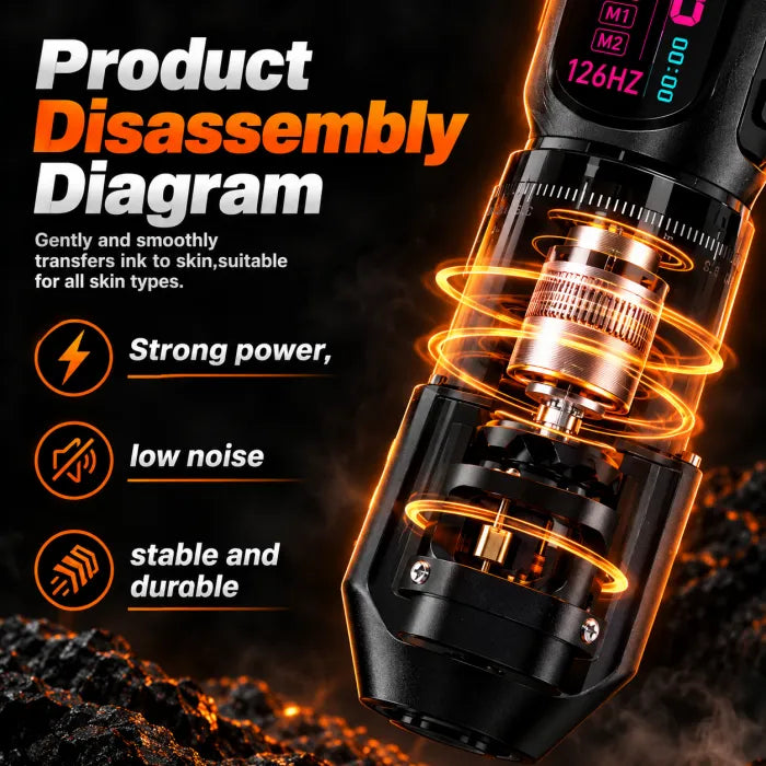A7 Flex Adjustable Stroke Wireless Tattoo Pen