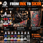 New Tattoo Ink B002  8-Color Pigment Set 20ml Easy Apply