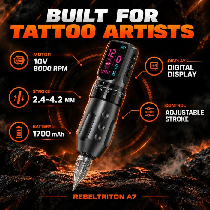 A7 Flex Adjustable Stroke Wireless Tattoo Pen