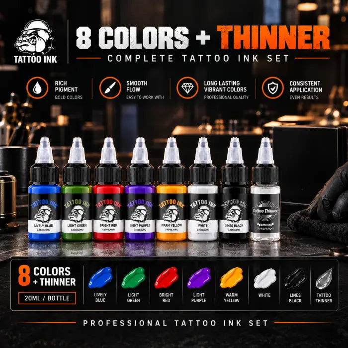New Tattoo Ink B002  8-Color Pigment Set 20ml Easy Apply