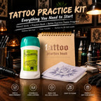 Tattoo Practice Kit - Silicone Practice Book + Tattoo Stencil Transfer Stick