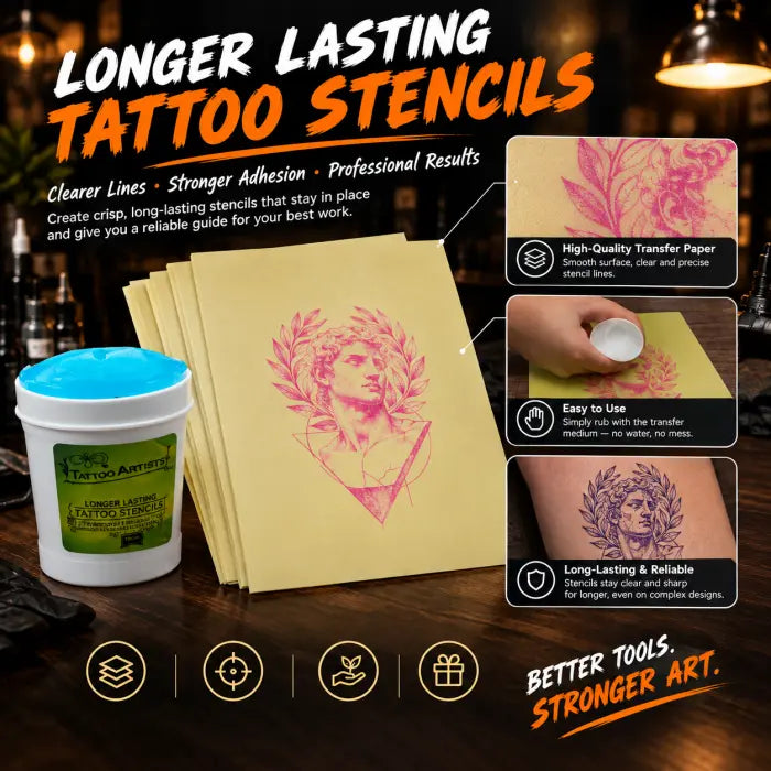 Tattoo Practice Kit - Silicone Practice Book + Tattoo Stencil Transfer Stick